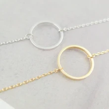 karma circle bracelet in gold simple geometric round karma bracelet SH002