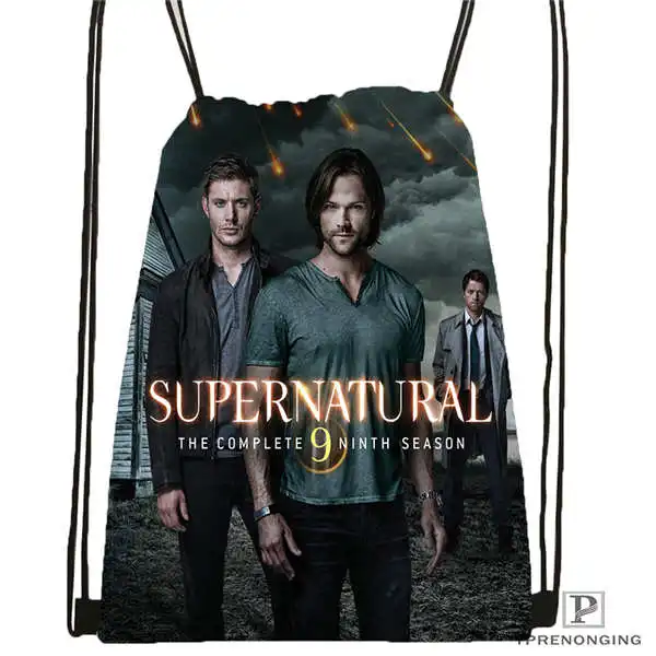 Custom supernatural_сезонная походная сумка на шнурке милый рюкзак для детей(черная спинка) 31x40 см#2018611-2(12