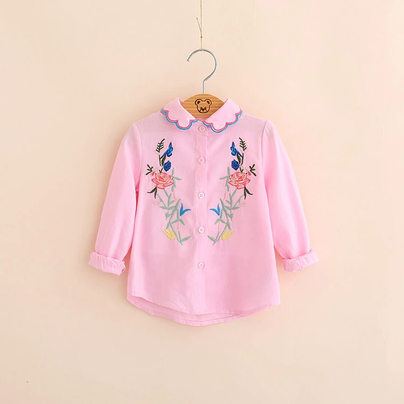IMMDOS Girls 2018 Spring Cotton Blouses Kids Embroidery Floral Shirts Children Princess Fashion Blusas Baby Girl Cute Clothes | Детская
