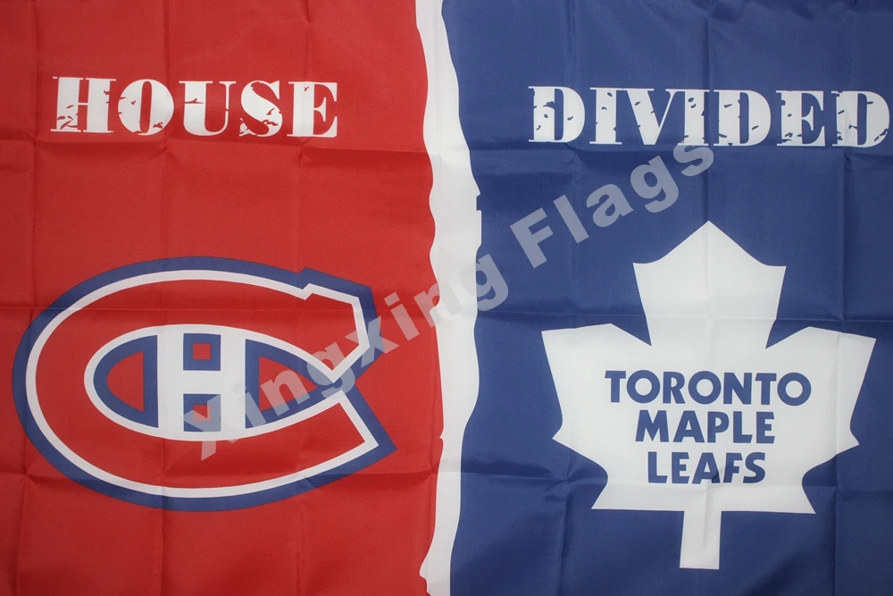 Montreal Canadiens 2017 Новый Toronto Maple Leafs дом разделенный флаг полиэстер НХЛ Банне Летающий