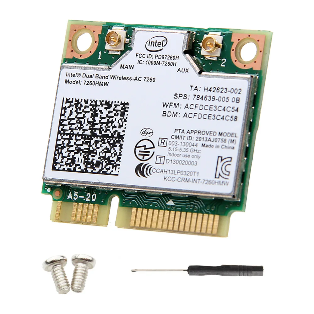 Новый двухдиапазонный беспроводной AC 7260 Intel 7260HMW 7260AC 2 4G/5Ghz 802.11ac MINI PCI E 2x2 WiFi карта +