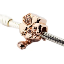 Аутентичные Подвески из стерлингового серебра 925 пробы, бусины-ромашки в виде цветов розы для изготовления ювелирных изделий, подходит для оригинального браслета-шарма