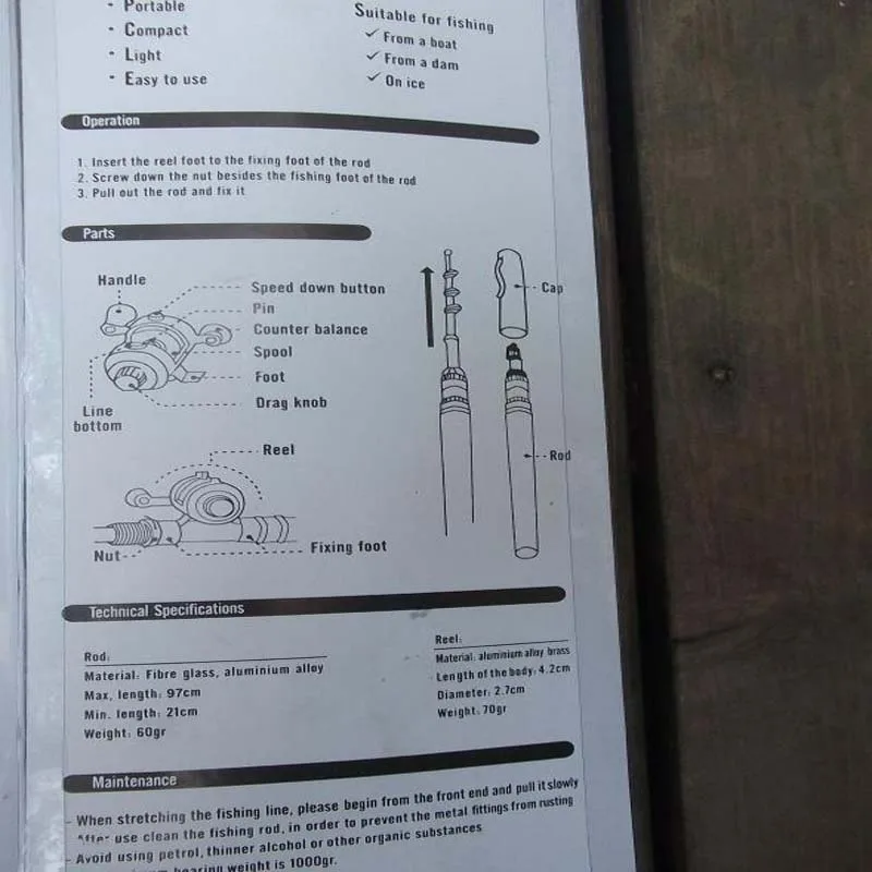 Мини Удочкой Pen Карманный Портативный Рыбалка Спиннинг Полюс с Reel 1 компл./лот