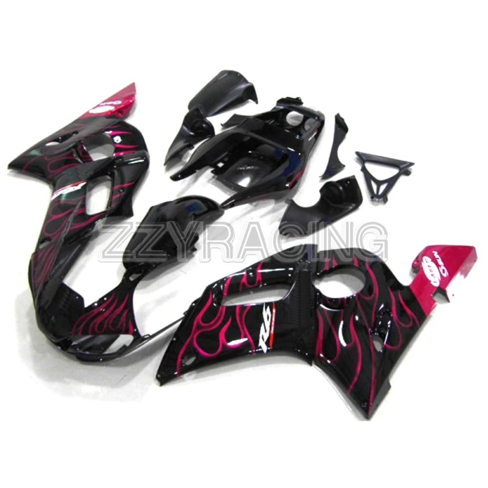 

Injection Fairings for Yamaha R6 1998 - 2002 99 00 01 Complete Cover Kit 1999 2000 2001 ABS Plastic Body Kit Black Red Flames