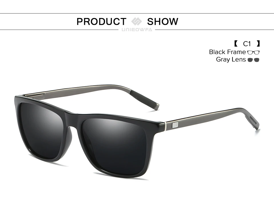 UNIEOWFA Ретро квадратные алюминиевые магниевые солнцезащитные очки мужские Поляризованные мужские очки для вождения поляризованные солнцезащитные очки для мужчин винтажный бренд