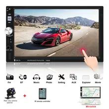 2 Din автомагнитола 2din Автомагнитола 7 дюймов сенсорный экран Авто Аудио плеер Автомобильный Стерео 12 в Bluetooth Usb Sd Mp5 камера заднего вида 7080b