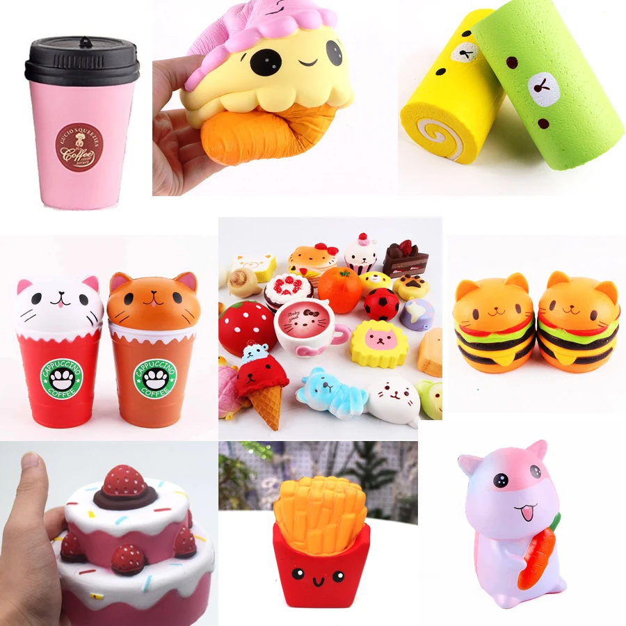

Slow Rising Bread Coffee Cup Milk Box Squishy Slime Jumbo Soft Squeeze Stuffed Squishy Toys Kawaii Squishies