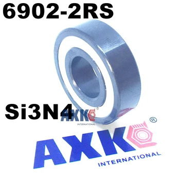 

Free shipping 6902-2RS 61902-2RS full SI3N4 P5 ABEC5 ceramic deep groove ball bearing 15x28x7mm 6902 2RS