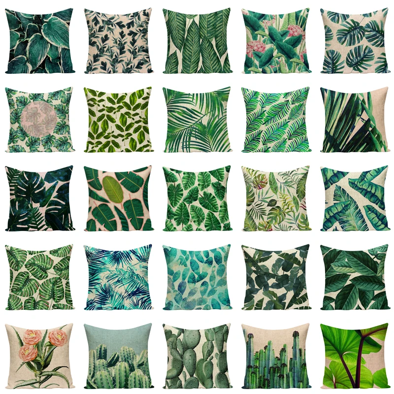 Наволочка Monstera 45*45 см подушки в виде растений Листьев искусственных цветов
