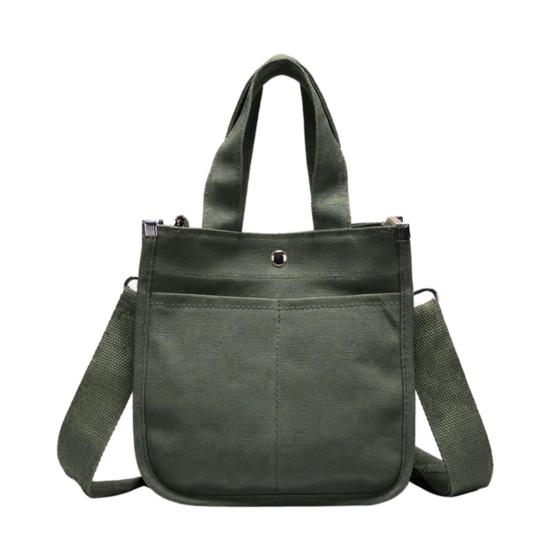 

Fashion Women Casual Girls Japanese Solid Color Vintage Canvas Handbags College Wind Wild Students Multi-Pocket Small Bag