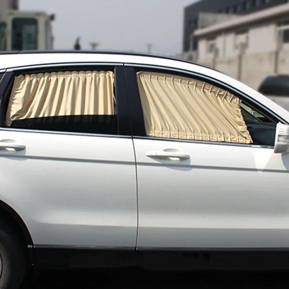 70S Cotton Fabric Car Curtain Side Window Car Sun Shade Curtain UV