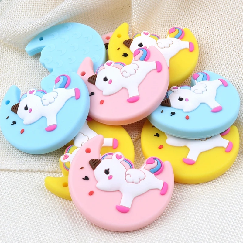 TYRY-HU-1PC-Cute-Moon-Unicorn-Teether-BPA-Free-for-DIY-Baby-Pacifier-Chain-Food-Grade (1)