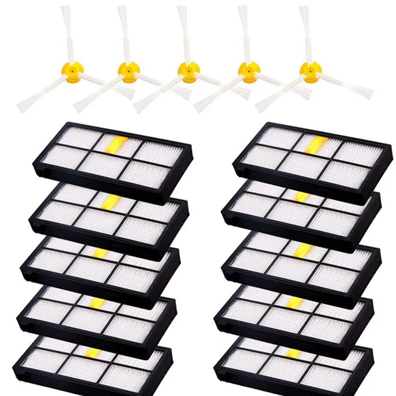 Top Sale For iRobot Roomba 880 980 860 960 8pcs HEPA Filters &amp 5pcs Side Brushes Robotics Accessories | Бытовая техника