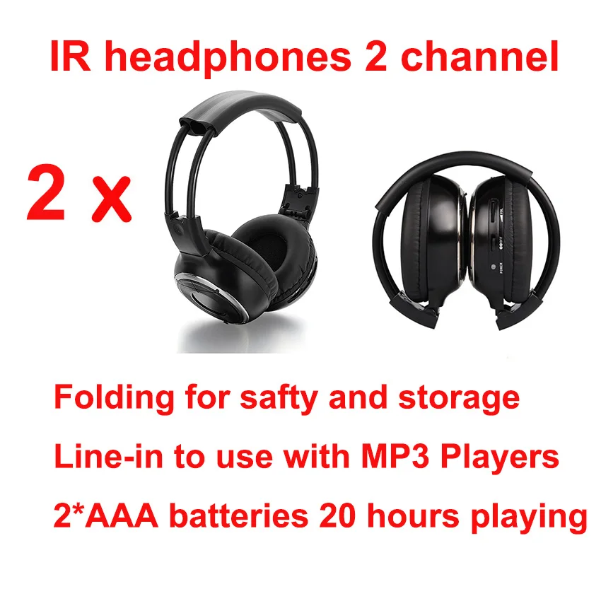 InfraredStereoWirelessHeadphonesEarphoneIRinCarroofdvdor