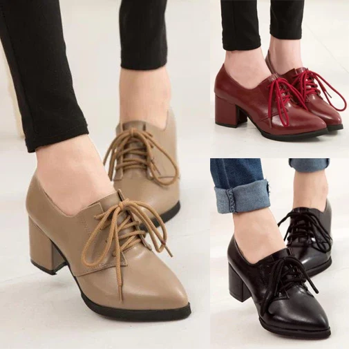 faux leather oxfords womens