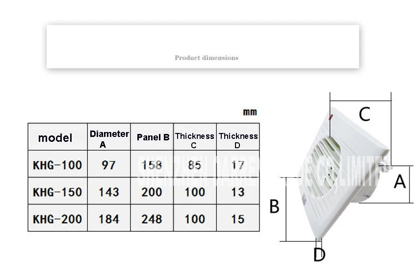 KHG-100, вытяжной мини-вентилятор на стену, окно, туалет, ванная комната, кухонные вентиляторы, вытяжной вентилятор, установка оконной панели, размер 158*158 мм