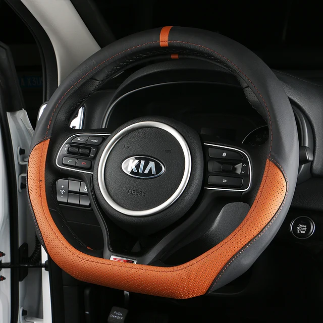 Leather Car Styling Steering Wheel Cover For KIA RIO K2 Sportage 2016