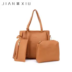 Jianxiu модные сумки Топ-ручка Сумки три набор композитных сумка из искусственной кожи Модная Повседневная сумка-шоппер для женщин Обувь для