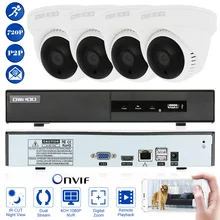 OWSOO 4CH канал системы видеонаблюдения 1080 P сеть NVR видео рекордер с 4* HD 720 P Крытый Купол IP камера ночной вид