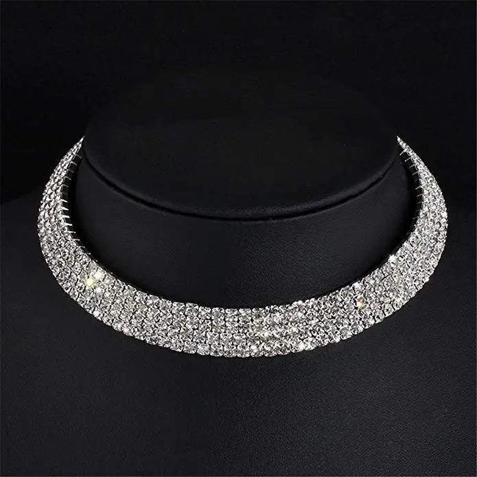 Fancy Love Crystal Rhinestone Bridal Necklace Earrings Jewelry Sets (5)