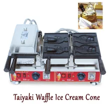 4pcs Fish Moulds Commercial Use Non-stick Electric Ice Cream Fish Taiyaki Maker Machine Baker commercial use non stick 110v 220v electric egg roll maker machine baker
