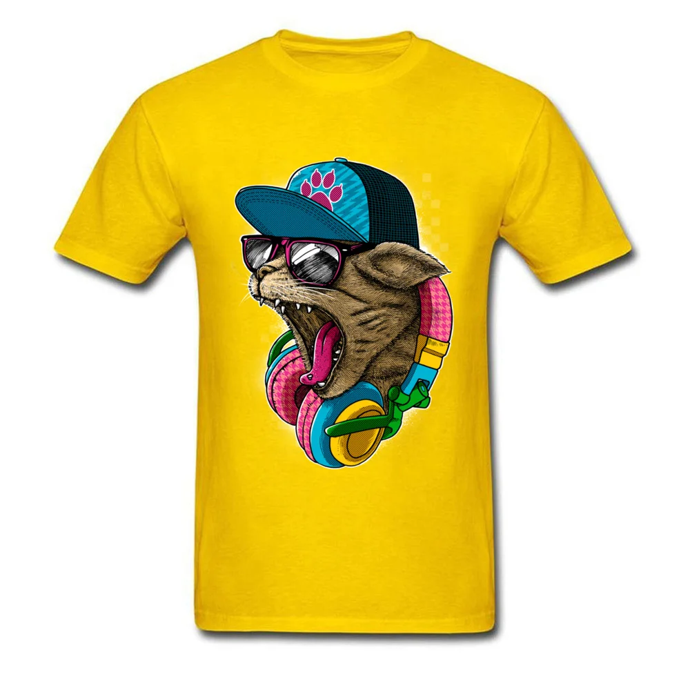 Cool Wild Men Retro Group Tops Tees O Neck Autumn Cotton Tshirts Fashionable Short Sleeve Tee-Shirt Drop Shipping Cool Wild yellow