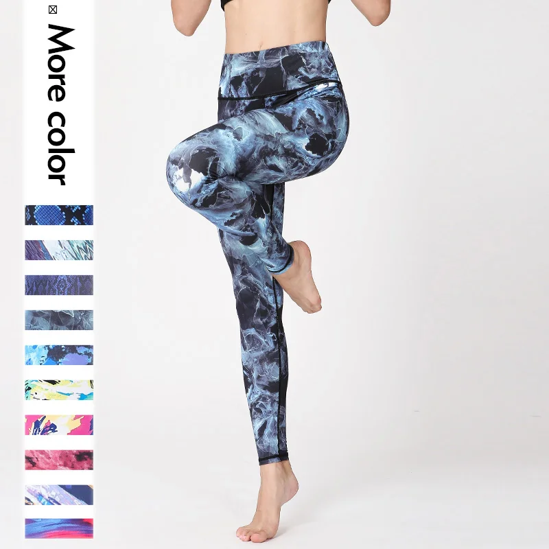 

2018 Women Leggings Sport Fitness Printed Yoga Pants Gym Running Trousers High Waist Sportswear Quick Dry Stretch Sport Leggings