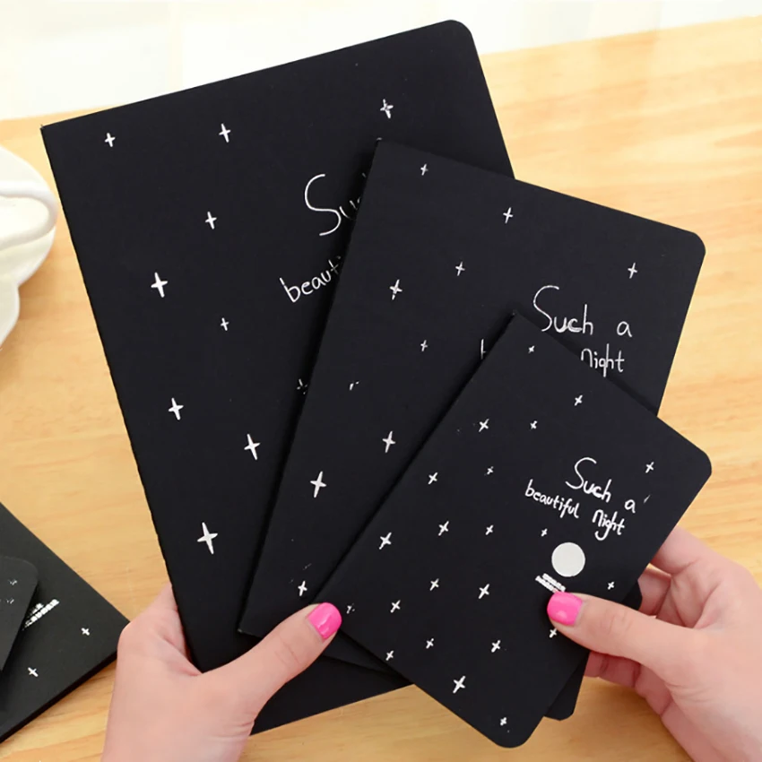 Notebook Diary Notes Paper Sketchbook Drawing Painting Graffiti Black Paper Book School Supplies DIY Gifts Notepad Planner