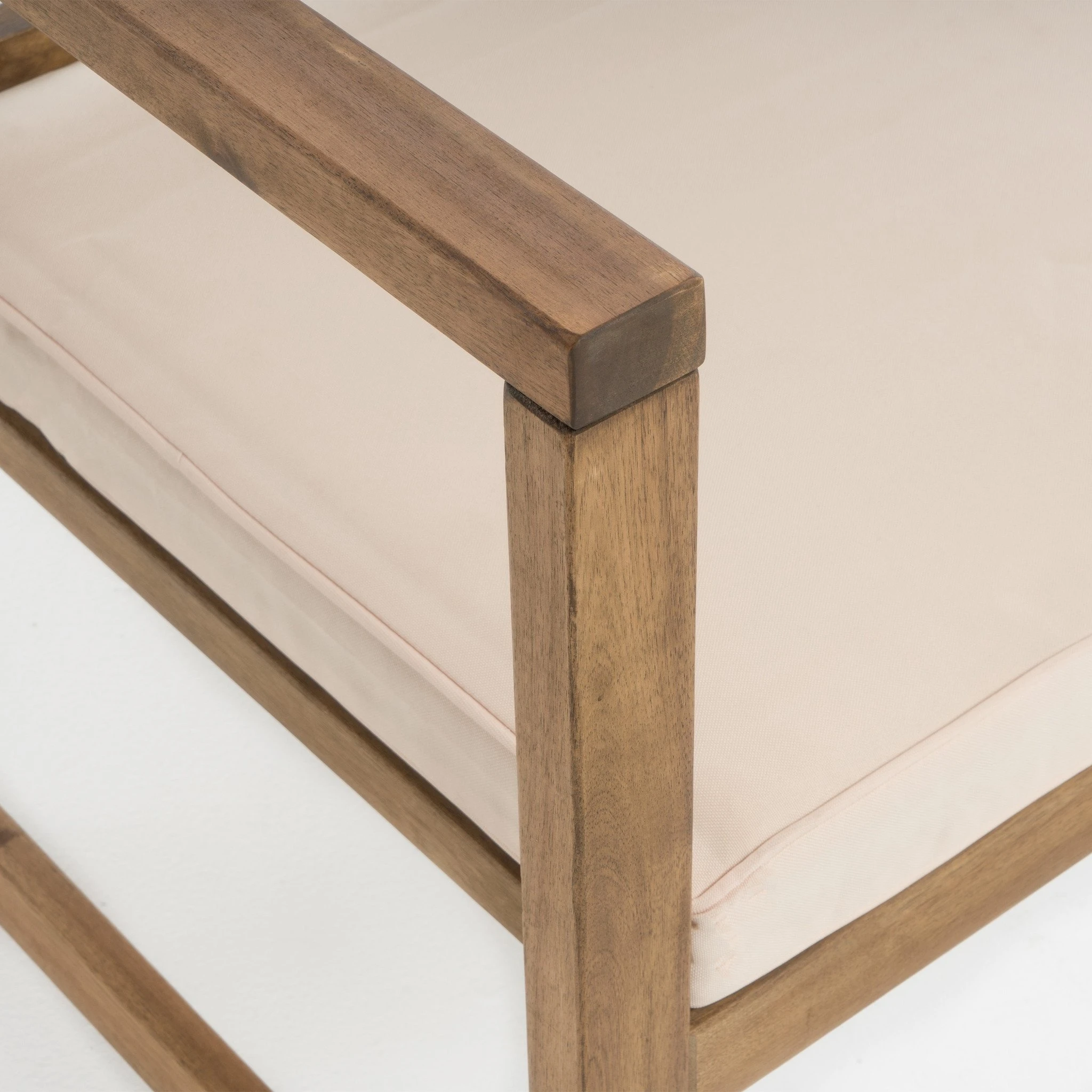 Eveleigh Coastal Outdoor Natural Stained Acacia Wood Club Chair (Set of 2) (1)