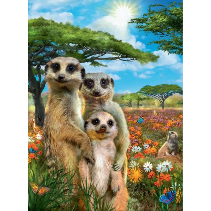 Meerkat-family-Full-Square-Round-Drill-5D-DIY-Diamond-Painting-Embroidery-Cross-Stitch-Mosaic-Home-Decor