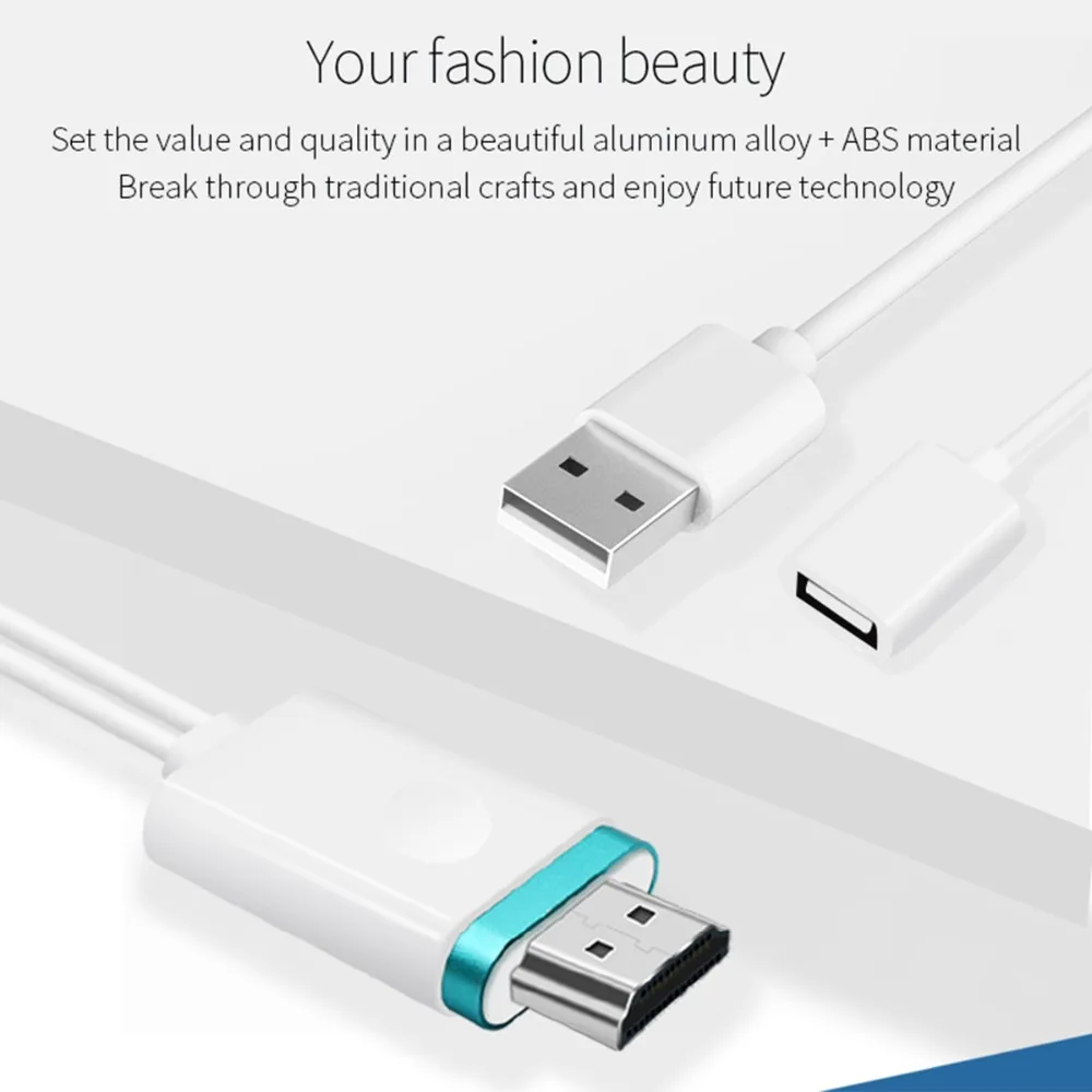 SOONHUA Mini USB to HDMI Cable HD Video Adapter 1080P Micro USB Type C Plug And Play Fit For Android iOS Mobile Phones Tablets