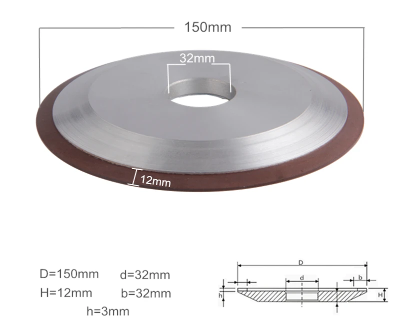 Diamond Шлифовальные круги 150/180/240/320 зерна полировки Колёса 150 мм шлифовальный диск для карбида Абразивные инструменты