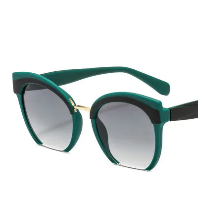 Мода Цветной половинная оправа «кошачий глаз» солнцезащитные очки Для женщин Брендовые очки высокого качества в ритме уличной моды