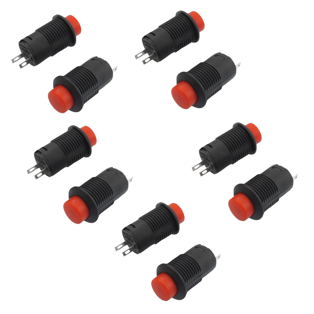 10 x New Momentary SPST NO Red Round Cap Push Button Switch AC 3A/250V 