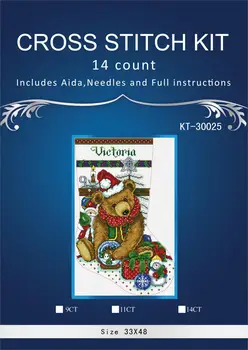 

Christmas sock NEW Similar DMC threads DIY Handmade Counted Cross Stitch Needlework Set Embroidery Kit Home Decoration 14CT