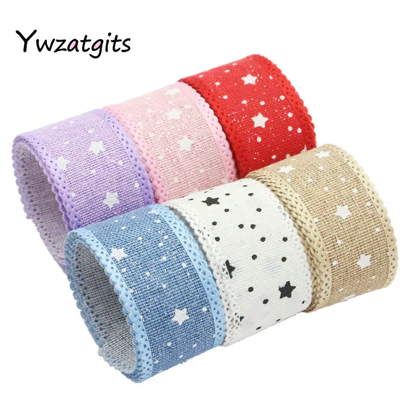 ywzatgits 5y/6y 25mm Hemp Ribbons Wedding Event Party Decoration Supplies DIY Handcraft Accessories Materials YP0508