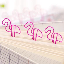 12 шт./лот Розовый фламинго Закладка планировщик металлический зажим для бумаги материал закладки для книги канцелярский школьный офисный принадлежности