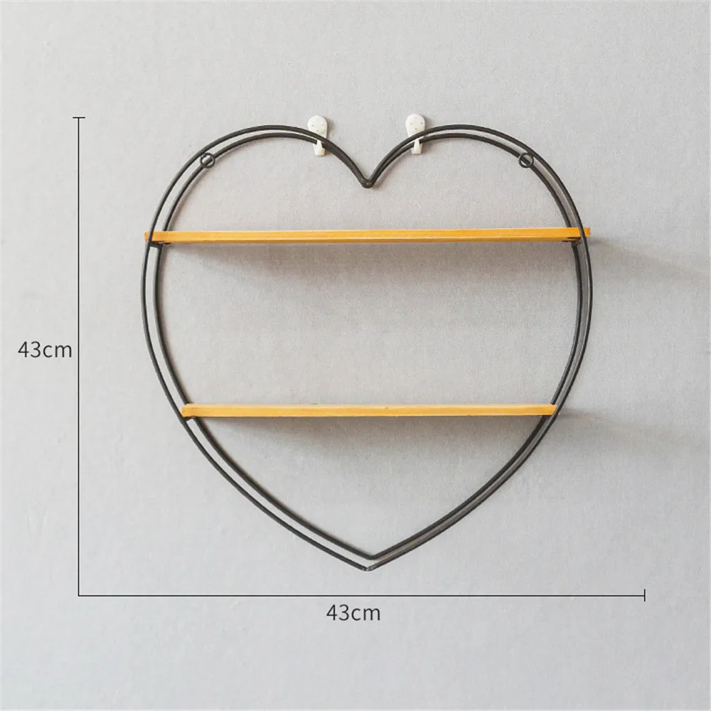 Современный настенный железный подвесной держатель, небольшой металлический стеллаж для хранения книг, ваза, украшение для дома, гостиной, деревянная настенная полка для хранения мелочей