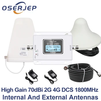 

GSM LTE 1800 LCD 70dB 2g 4g Cell Phone Signal Repeater DCS 1800MHz Mobile Amplifier GSM + LPDA /Ceiling Antenna