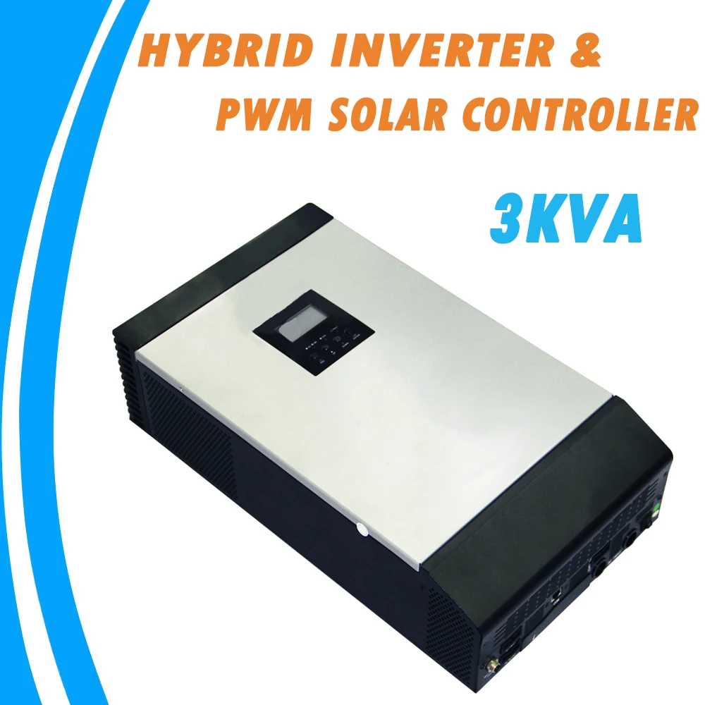 3KVA Pure Sine Wave Hybrid Solar Inverter Built-in PWM Solar Charge Controller for Home Use PS-3K