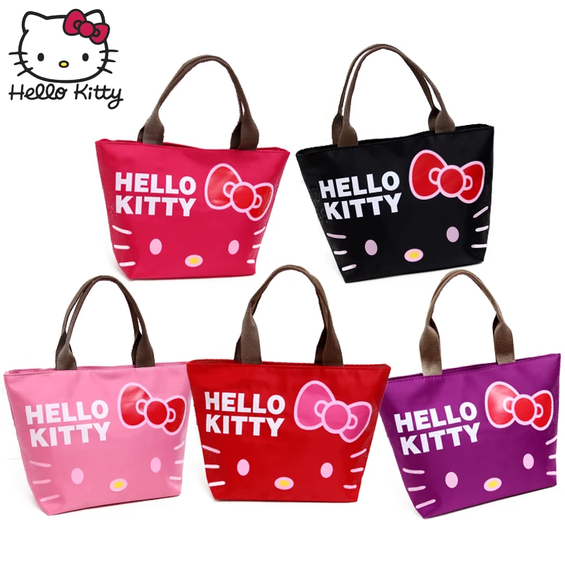 Hello Kitty Women Cartoon Cute Cosmetic Handbag Travel Wash Case Plush Wallet Girls Convenient Wrist Bag MakeUp Wash Beauty Girl