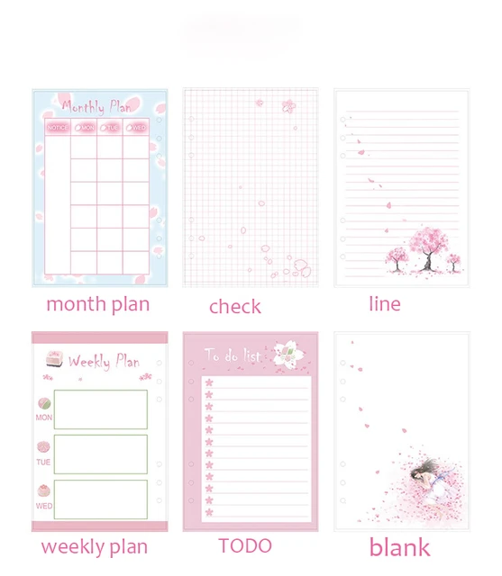 A5 Planner Inserts Daily To Do List Notebook A5 Size 6 Holes Daily Planner  Refill Daily Binder Inner Page - AliExpress