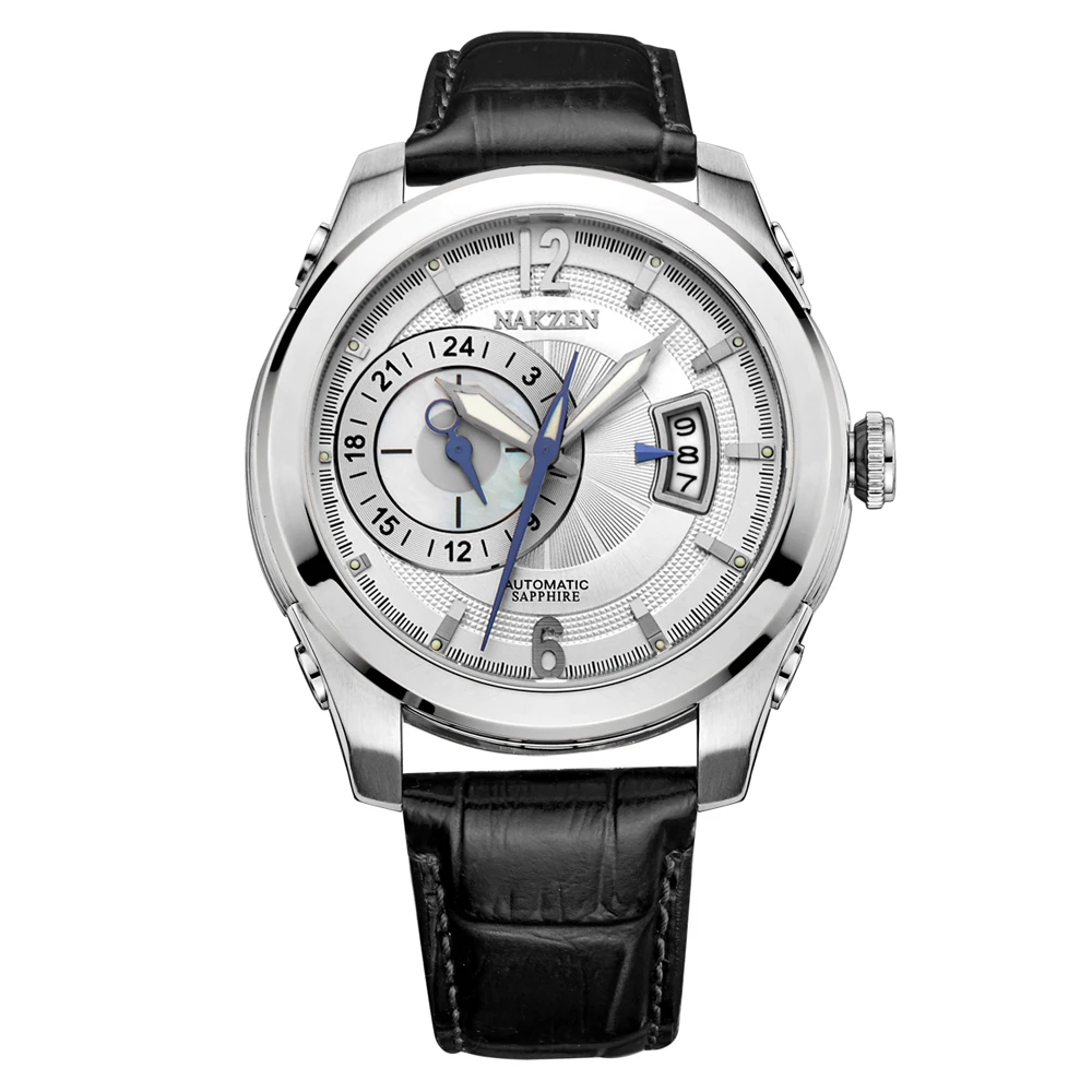 NAKZEN ميوتا 8217 الرجال التلقائي ساعات آلية رجل العلامة التجارية الفاخرة الياقوت للماء مع حزام من الجلد Relogio Masculino NAKZEN ميوتا 8217 الرجال التلقائي ساعات آلية رجل العلامة التجارية الفاخرة الياقوت للماء مع حزام من الجلد Relogio Masculino