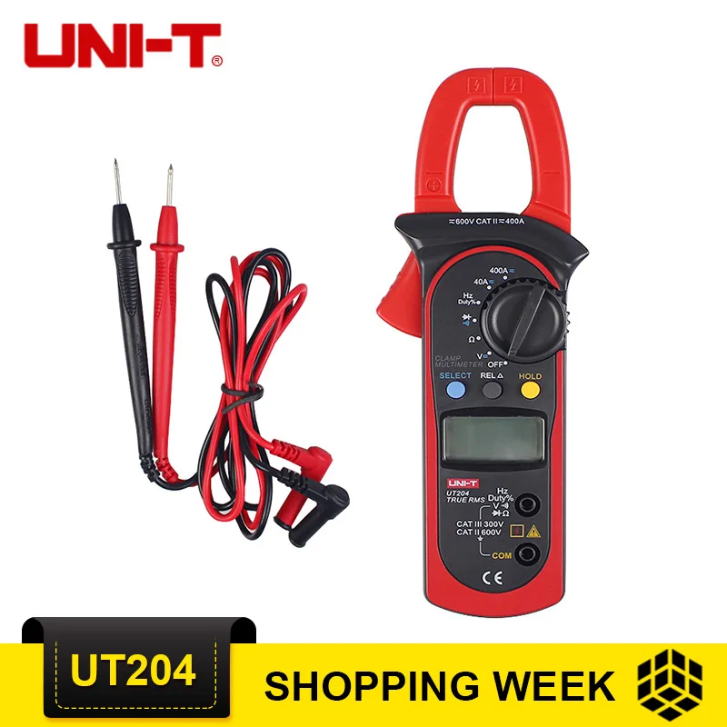

UNI-T UT204 True RMS Automatic Range Digital Clamp Meter 400-600A UT204 Current Measurement Clamp Meter voltage Tester