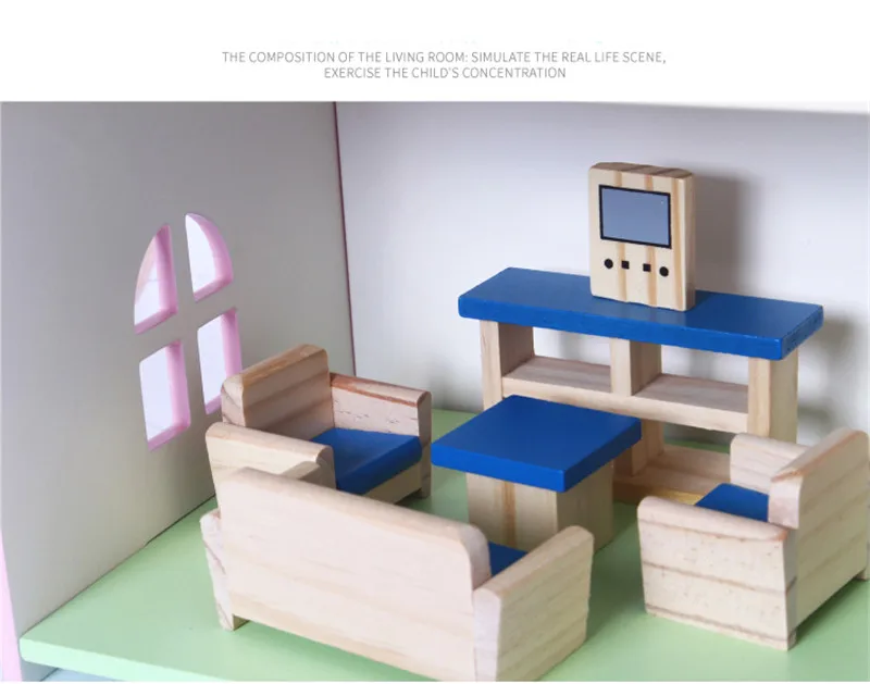 DIY Кукольный дом деревянный трехэтажный кукольный домик с миниатюрной мебели наборы для кукол kawaii ролевые игры игрушки для детей Подарки