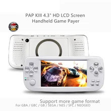 K3 4,3 дюймов портативная игровая консоль 64bit встроенный 3000 Ретро футболки с принтами на тему классических игр для GBC/CP1/NEO для ребенка Портативный игровая консоль 16 Гб PAP