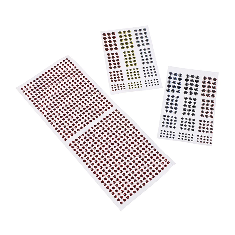 3D الصيد عيون جذابة مختلط اللون Fly ربط المواد الثلاثية الأبعاد العين DIY الصيد اكسسوارات ملصق