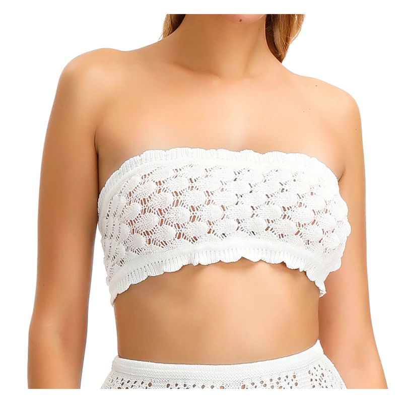

Kinit Crochet Swimsuit Beachwear Crop Top