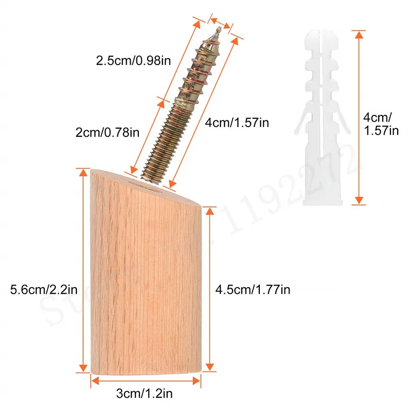 6 шт. одиночные деревянные крючки, натуральный деревянный настенный крючок для одежды, монтируемый винтажные одиночные круглые крючки для органайзера с монтажным оборудованием