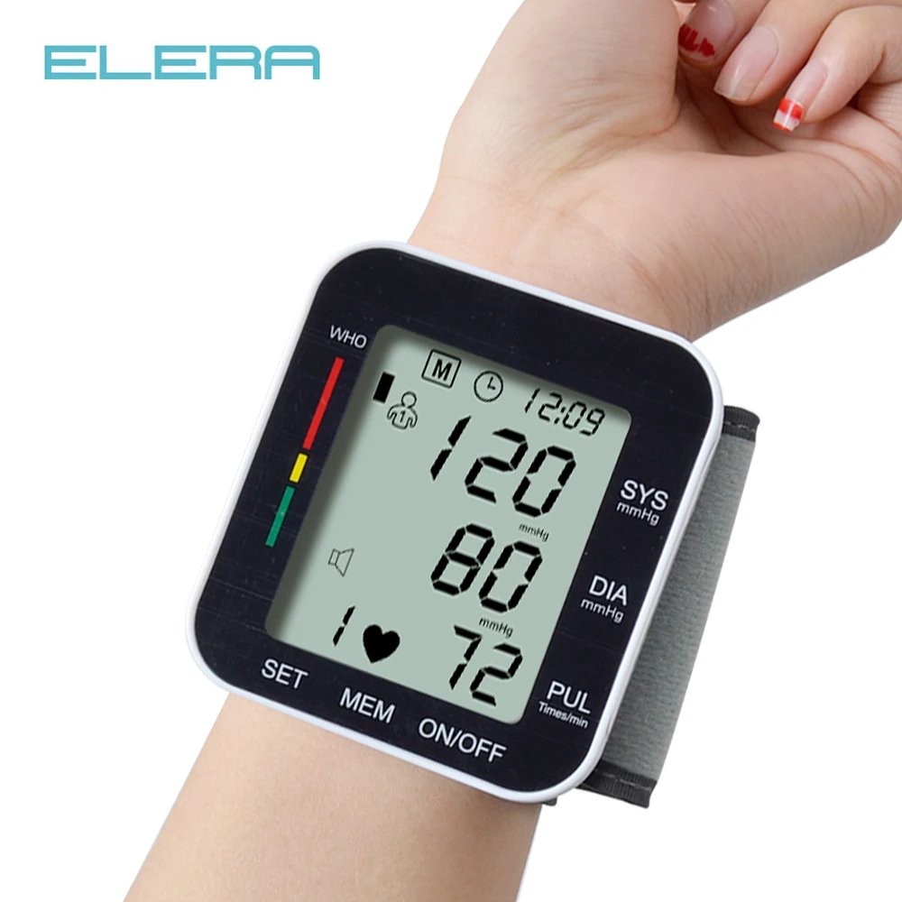 

ELERA Digital Wrist Blood Pressure Monitor Automatic Sphygmomanometer LCD Blood Pressure Meter Tonometer for measuring Pressure